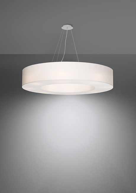Lustre SATURNO 90 blanc + 8x ampoule LED E27 4000K Froid 7.5W 650lm