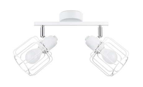 BELUCI 2 plafond blanc + 2x ampoule LED E14 4000K Froid 7.5W 680lm