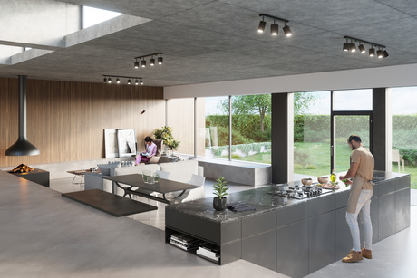 Plafond MERIDA 3 noir + 3 x ampoule LED GU-10 4000K Froid 7W 630lm