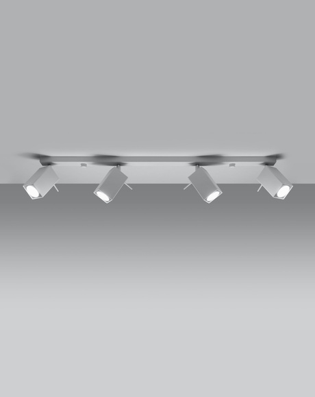 Plafond MERIDA 4L blanc + 4x ampoule LED GU-10 4000K Froid 7W 630lm