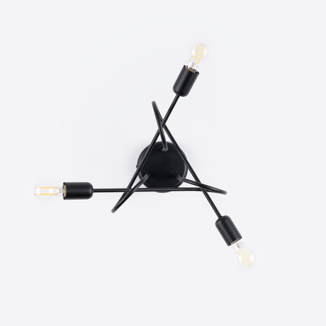 Lustre SUPEŁ 3 noir = 3X ampoule LED E27 3000K 7W 760lm