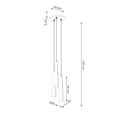 Lampe suspendue PRYSM 3P blanc