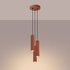Lampe suspendue KARBON 3P rouge ocre