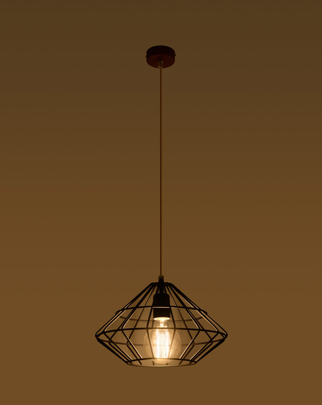 Lampe suspendue UMBERTO noire + 1x ampoule LED E27 4000K froide 7,5W 650lm