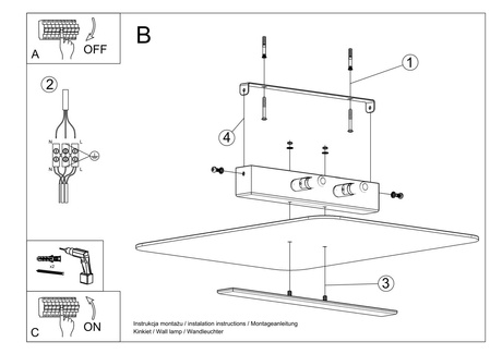 Plafond AZALIA + 4x ampoule LED G9 3000K Warm 4.5W 510lm
