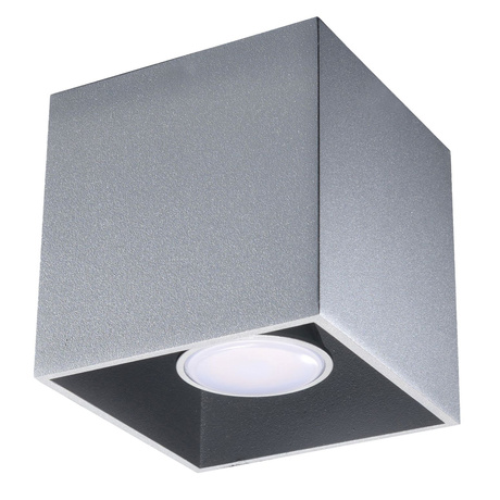Plafond QUAD 1 gris + 1x ampoule LED GU-10 4000K Froid 7W 630lm