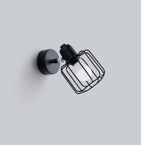 Applique BELUCI 1 noire + 1x ampoule LED E14 3000K Warm 7.5W 620lm