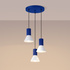 Lampe suspendue ESTRIA 3P blanc/ultramarine