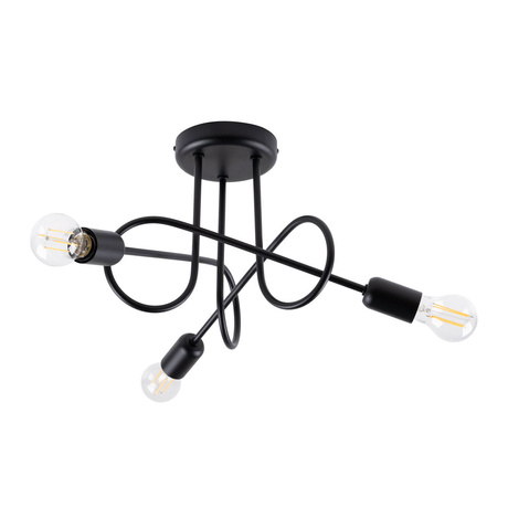 Lustre SUPEŁ 3 noir = 3X ampoule LED E27 3000K 7W 760lm