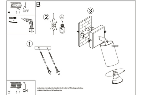 Applique RING Blanc + 1x ampoule LED GU-10 3000K Warm 7W 620lm