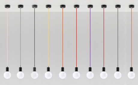 EDISON lampe suspendue noire +1x ampoule LED E27 4000K Froid 7.5W 650lm