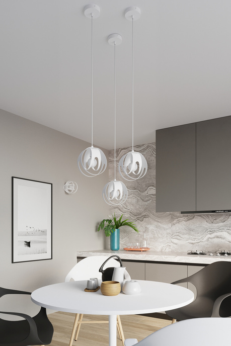 Plafond TULOS blanc + 1x ampoule LED E27 3000K Warm 7.5W 620lm