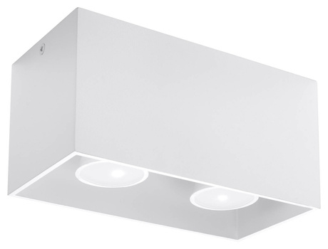 Plafond QUAD MAXI blanc + 2x ampoule LED GU-10 4000K Froid 7W 630lm