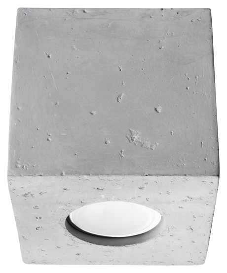 Plafond QUAD béton + 1x ampoule LED GU-10 3000K Warm 7W 620lm