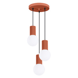 Lampe suspendue HALO 3P rouge ochra