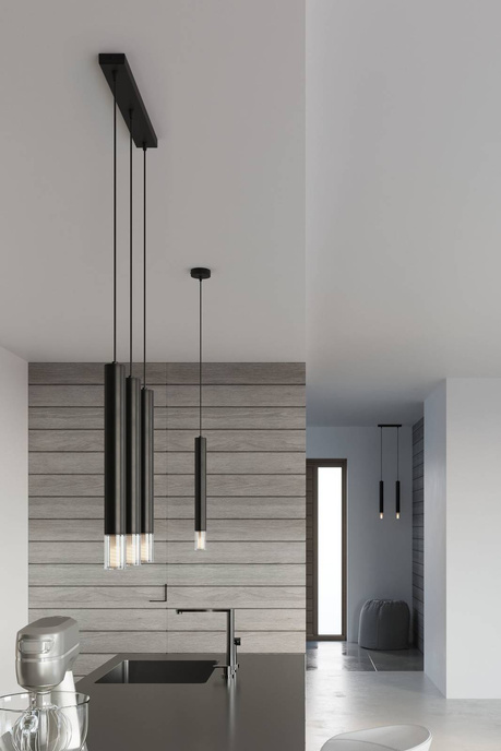 WEZYR 1 lampe suspendue noire + 1x ampoule LED G9 4000K Cold 4,5W 530lm