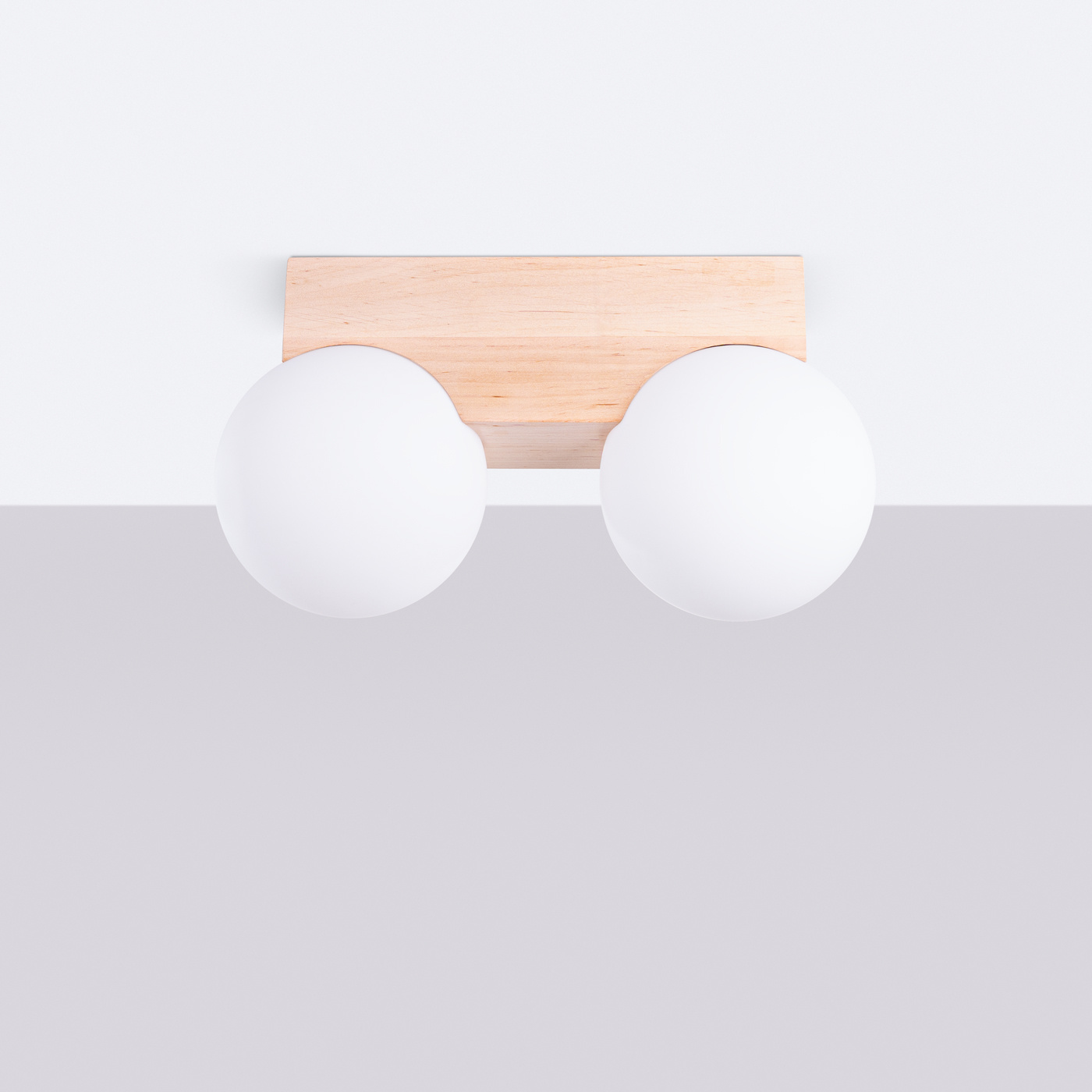 Plafonnier BULBO 2 bois naturel