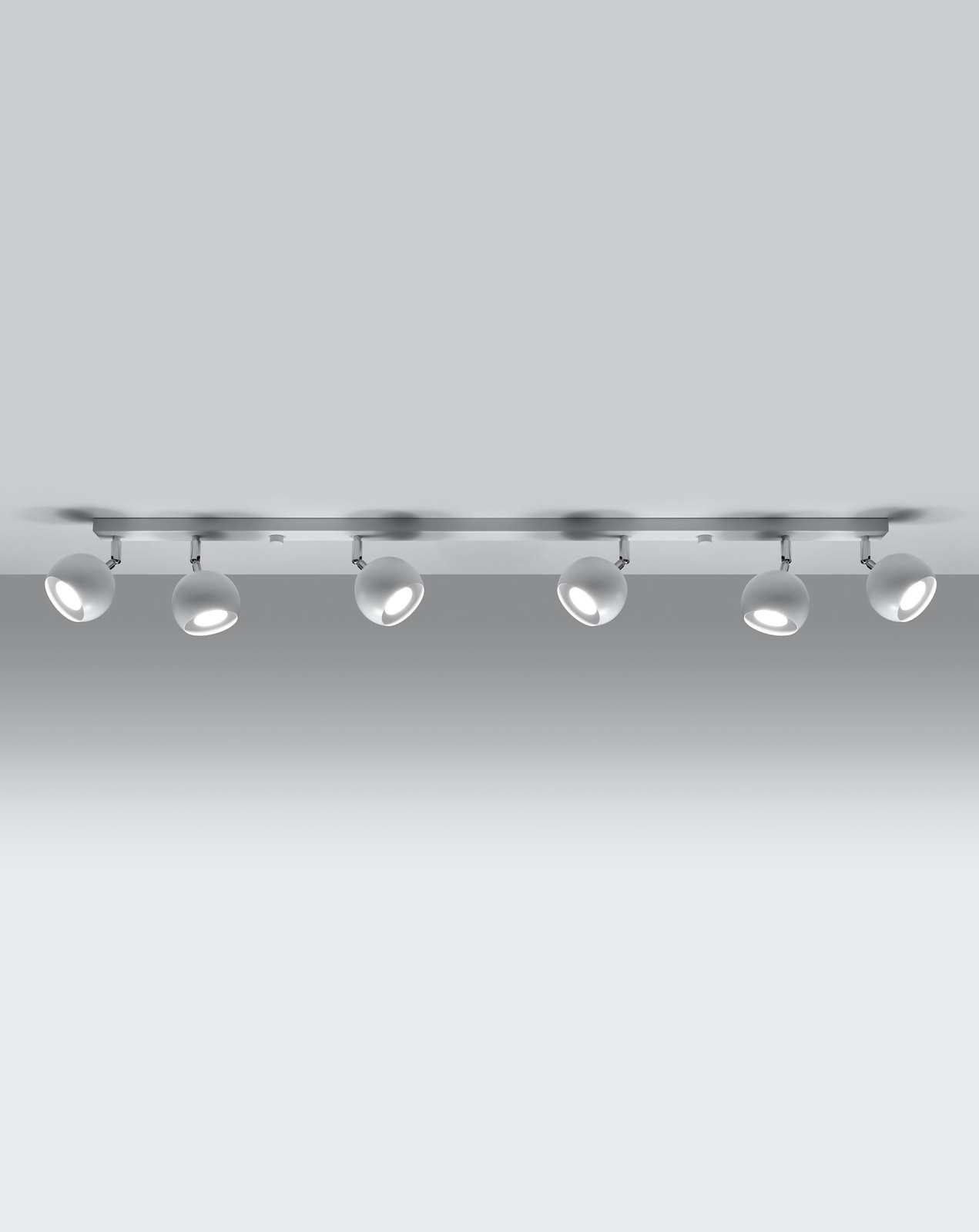 Plafond OCULARE 6L blanc + 6x ampoule LED GU-10 3000K Warm 7W 620lm