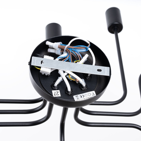 Lustre VECTOR 8 noir + 8X ampoule LED E27 3000K 7W 760lm