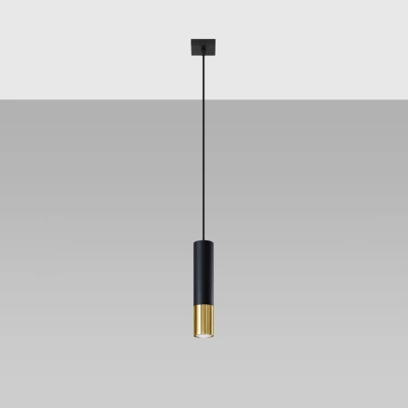 Lampe suspendue LOOPEZ 1 noir/doré