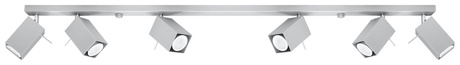 Plafond MERIDA 6L gris + 6x ampoule LED GU-10 4000K Froid 7W 630lm