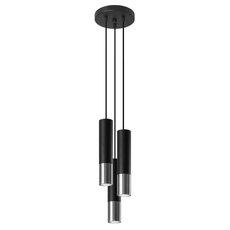 Lampe suspendue LOOPEZ 3P noir/chrome