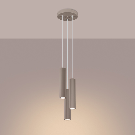 Lampe suspendue KARBON 3P taupe