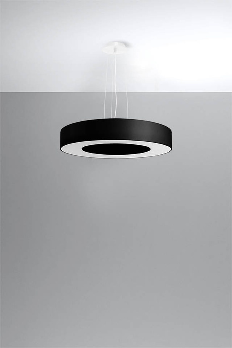 Lustre SATURNO SLIM 50 noir + 5x ampoule LED E27 4000K Froid 7.5W 650lm