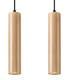 Lampe suspendue LINO 2 en bois naturel + 2x ampoule LED GU-10 4000K froide 7W 630lm