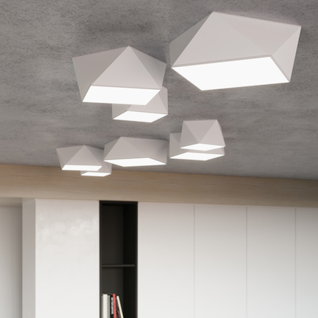 Plafond HEXA 35 WHITE + 2x ampoule LED E27 3000K Warm 7.5W 620lm