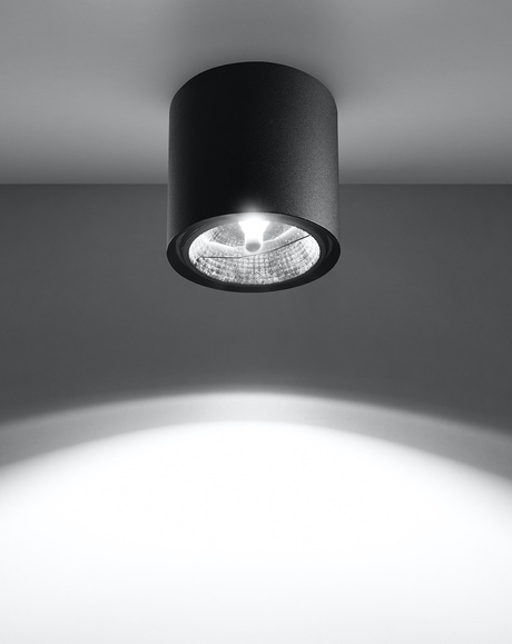 Plafond TIUBE noir + 1x ampoule LED GU10 AR111 4000K COLD 10W 850lm