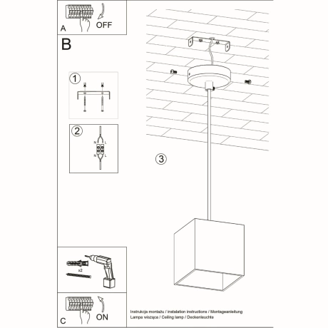 Lampe suspendue QUAD 1 blanc