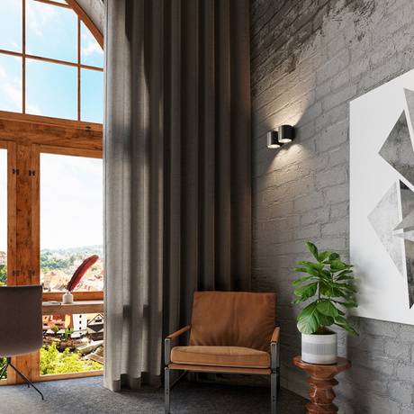 Applique ORBIS 2 noire + 2x ampoule LED G9 4000K froide 4.5W 530lm