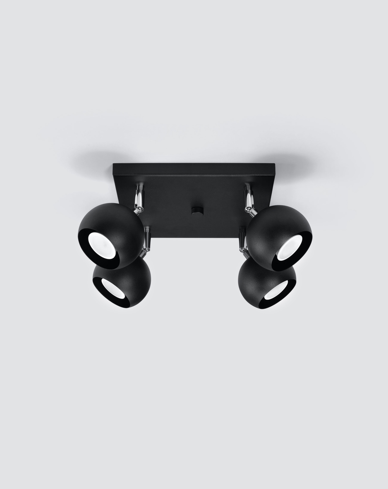 Plafond OCULARE 4 noir + 4x ampoule LED GU-10 4000K Froid 7W 630lm