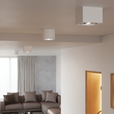 Plafond céramique KALU blanc + 1x ampoule LED GU10 AR111 3000K Warm 12W 800lm