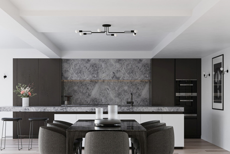 Lustre VECTOR 8 noir + 8X ampoule LED E27 3000K 7W 760lm