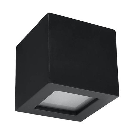 Applique en céramique LEO noire + 1x ampoule LED E27 3000K Warm 7.5W 620lm