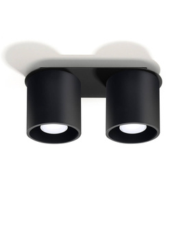 Plafond ORBIS 2 noir + 2x ampoule LED GU-10 4000K froid 7W 630lm