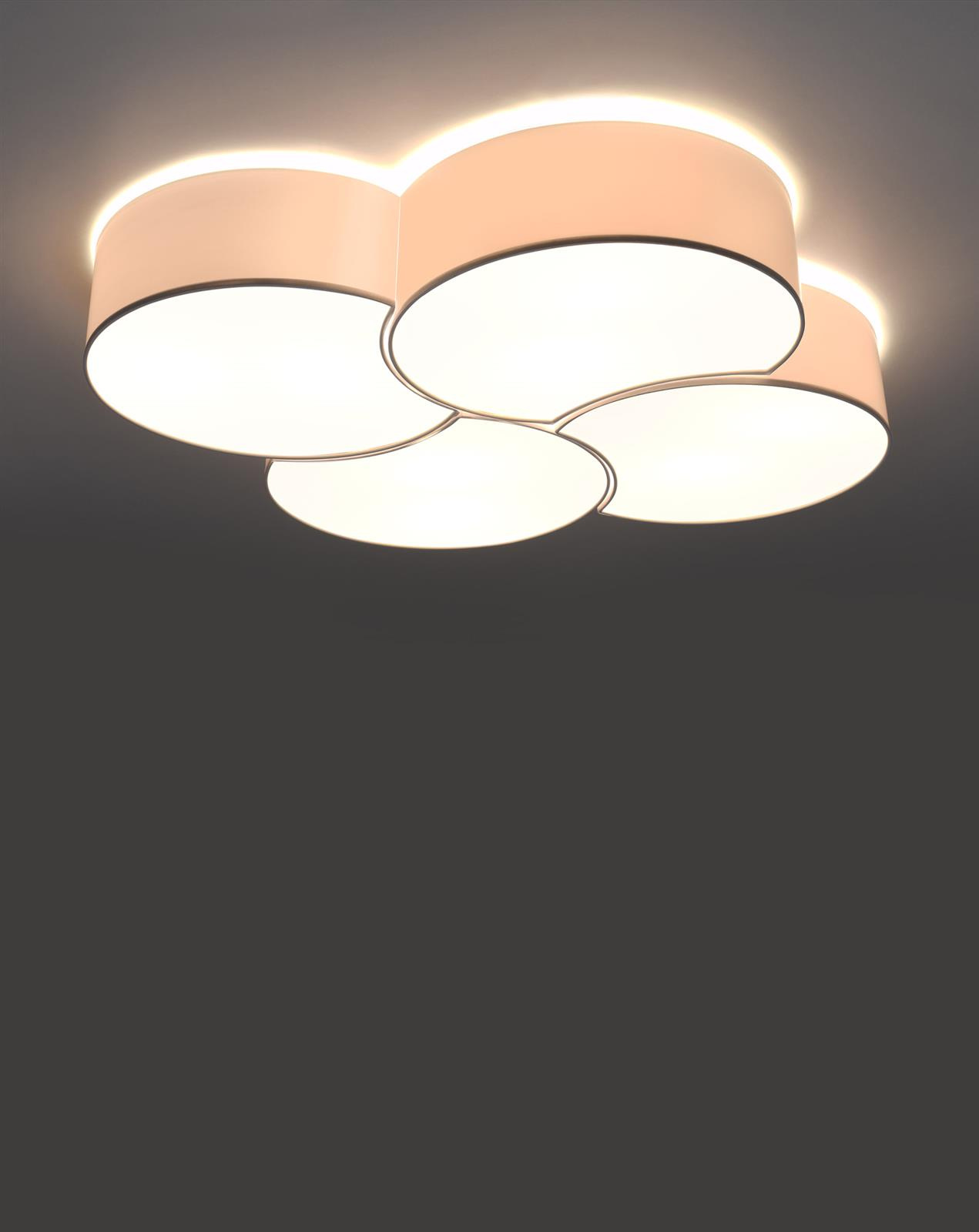 Plafond CIRCLE 4 blanc + 8x ampoule LED E27 3000K Warm 7.5W 620lm