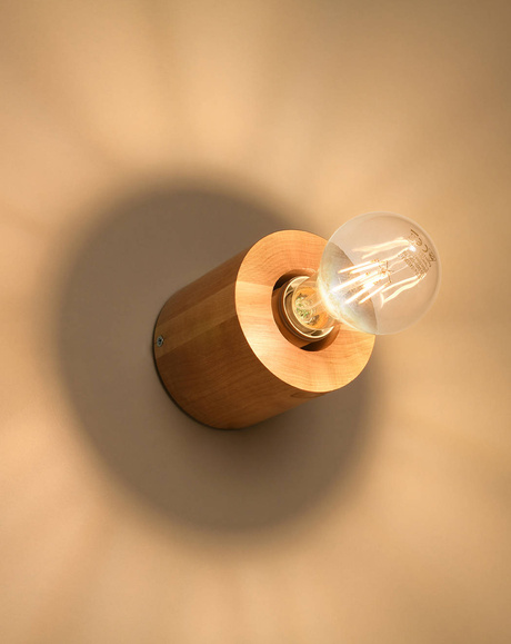 Applique SALGADO bois naturel + 1x ampoule LED E27 4000K Froid 7.5W 650lm