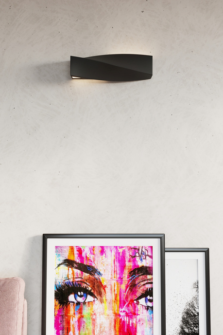 Applique en céramique SIGMA noir + 1x ampoule LED E27 3000K Warm 7.5W 620lm