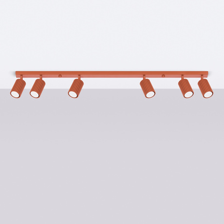 Plafonnier KARBON 6L rouge ocre