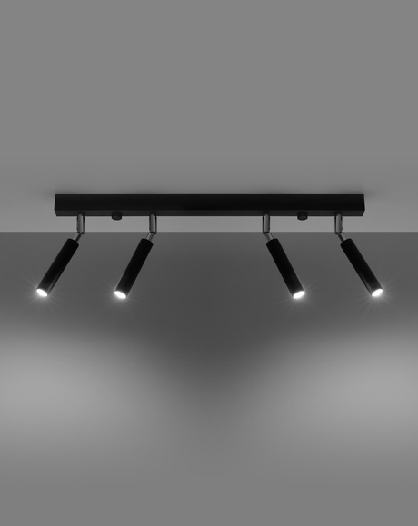 Plafond EYETECH 4 noir + 4x ampoule LED G9 4000K froide 4.5W 530lm