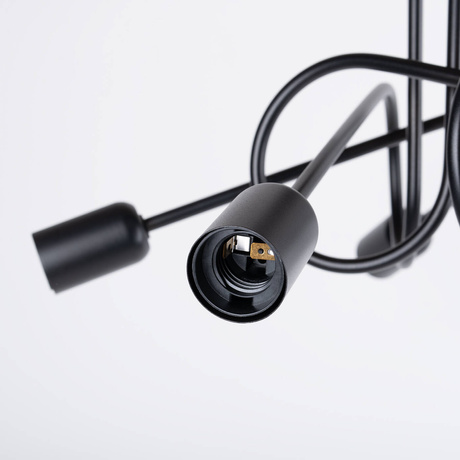 Lustre SUPEŁ 5 noir + 5X ampoule LED E27 3000K 7W 760lm