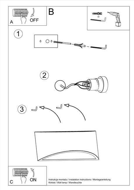 Applique en céramique VIXEN blanc + 1x ampoule LED G9 3000K Warm 4.5W 510lm