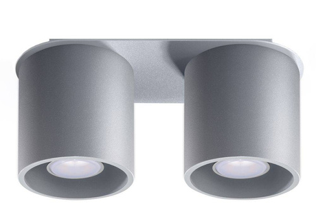 Plafond ORBIS 2 gris + 2x ampoule LED GU-10 3000K Warm 7W 620lm