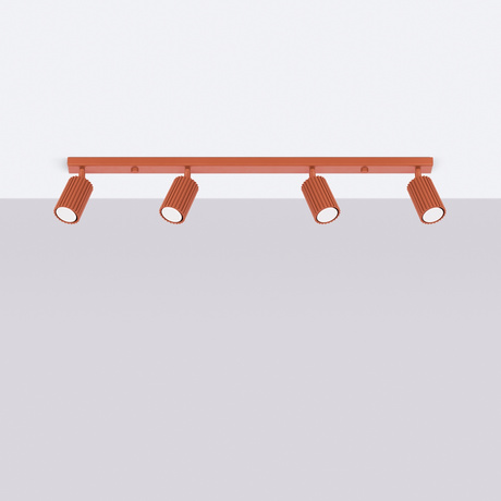 Plafonnier KARBON 4L rouge ocre