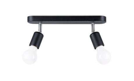 Plafond FORNES 2 noir 2x ampoule LED E27 4000K Froid 7.5W 690lm