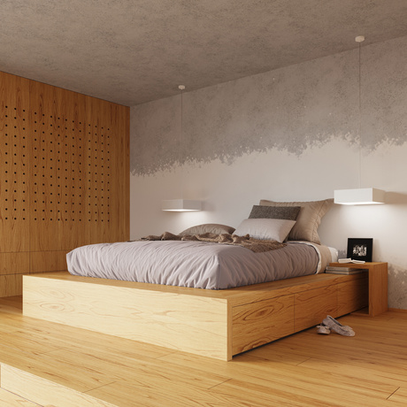 Plafond HORUS 35 WHITE + 2x ampoule LED E27 3000K Warm 7.5W 620lm