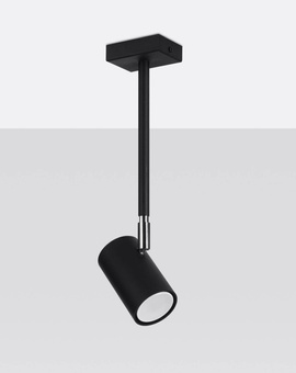 Plafond NORANO noir + 1x ampoule LED GU-10 4000K Froid 7W 630lm